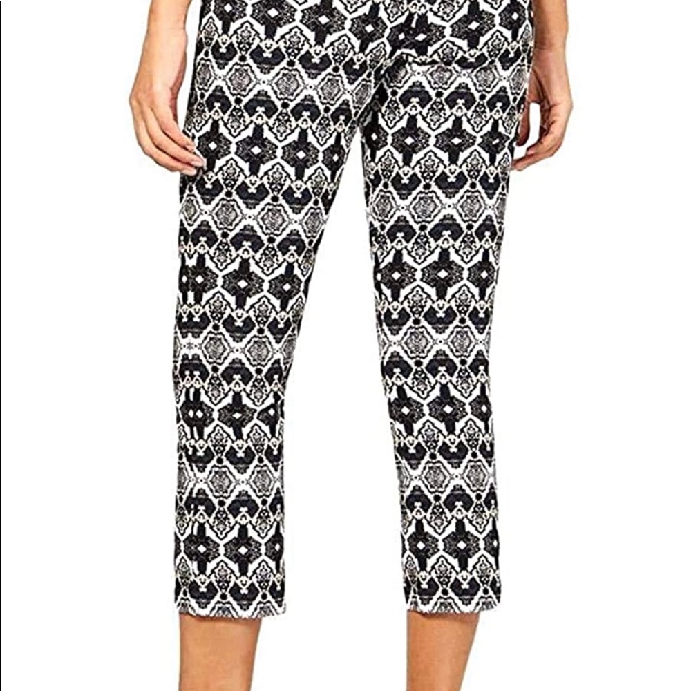 INC Womens Mid-Rise Skinny Capri Pants B/W 4 Black